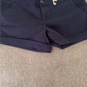American Eagle Outfitters Navy Shorts Tailored Cotton Blend